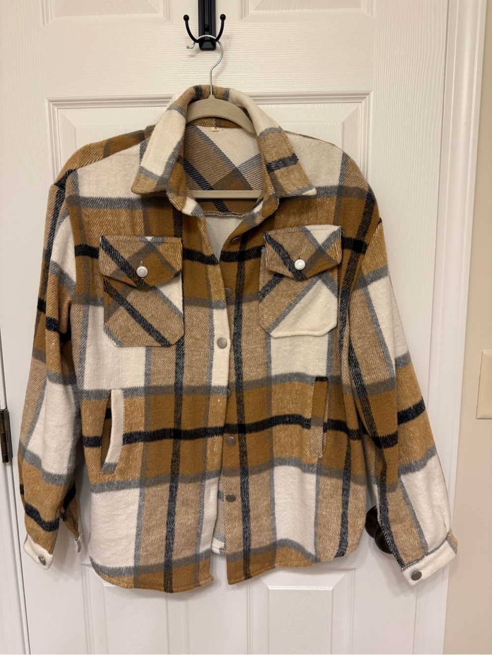 Plaid Shirt Jacket SMALL oversized
